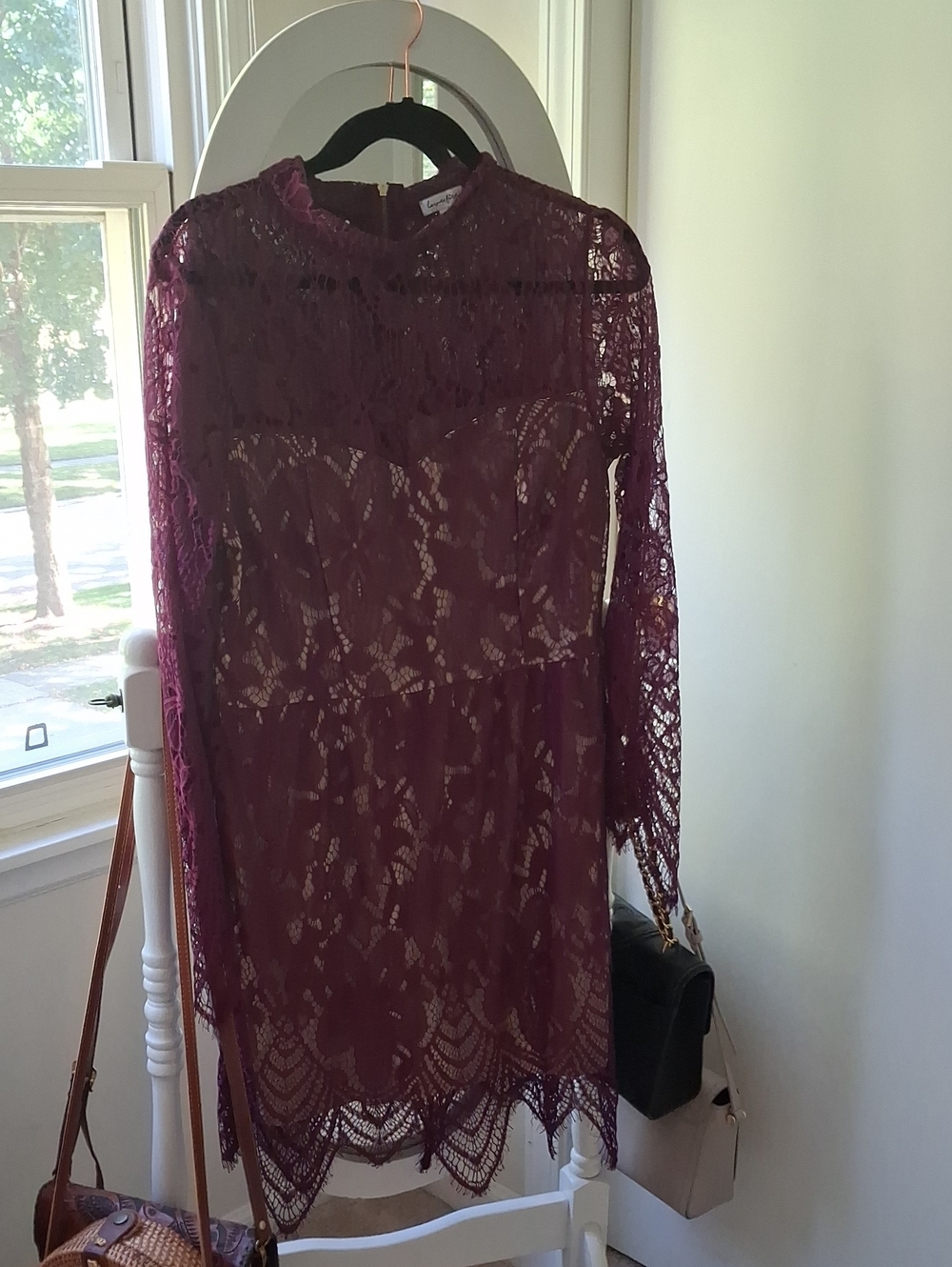 love, Fire Women's Lace Midi Dress in Plum